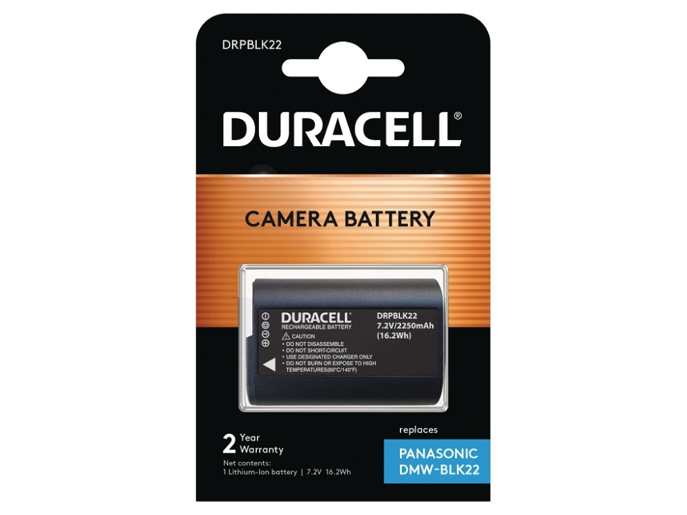 Duracell 2250mAh Camera/Camcorder Batteries - Black