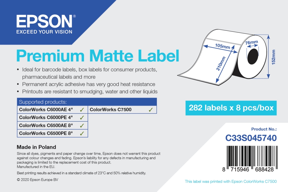 Epson C33S045740 Printer Labels
