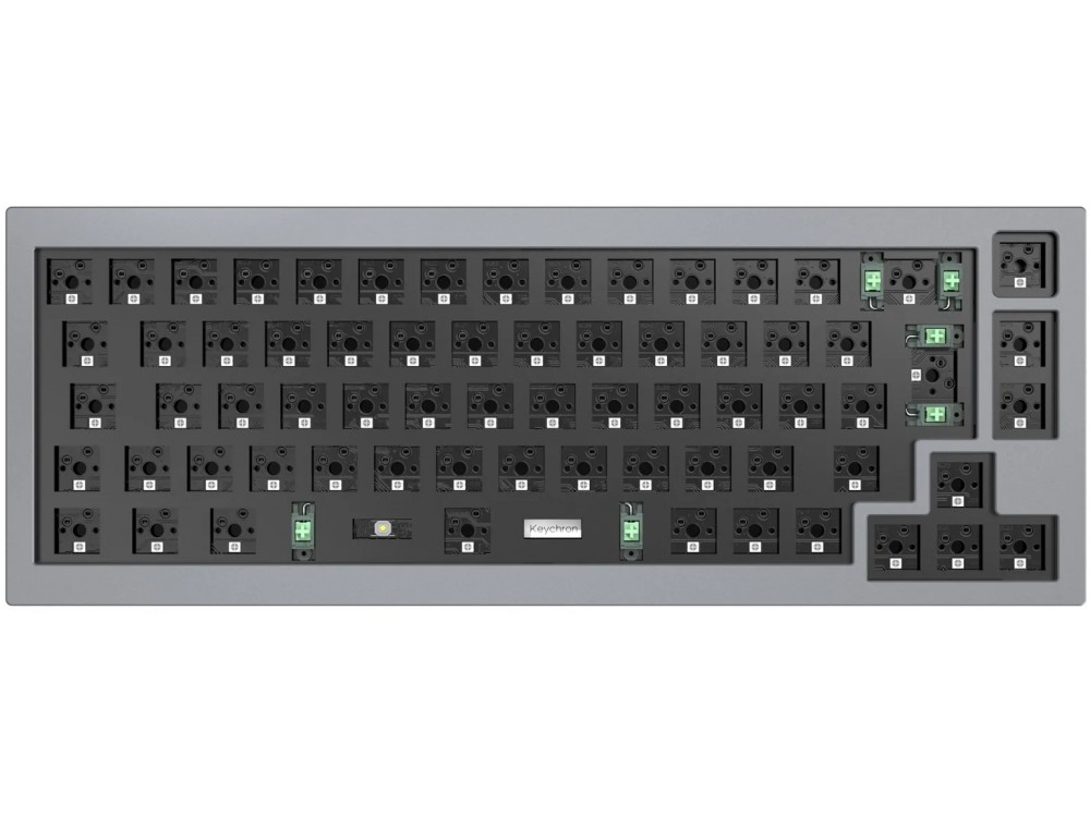 Keychron ISO Q2 QMK RGB Barebone Aluminium Mac/PC Silver Grey Custom Keyboard