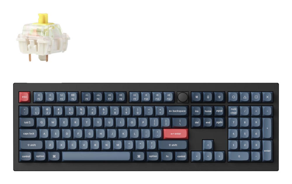Keychron UK V6 Max QMK RGB BT 2.4G Hard Tactile Mac/PC Custom Keyboard with Knob